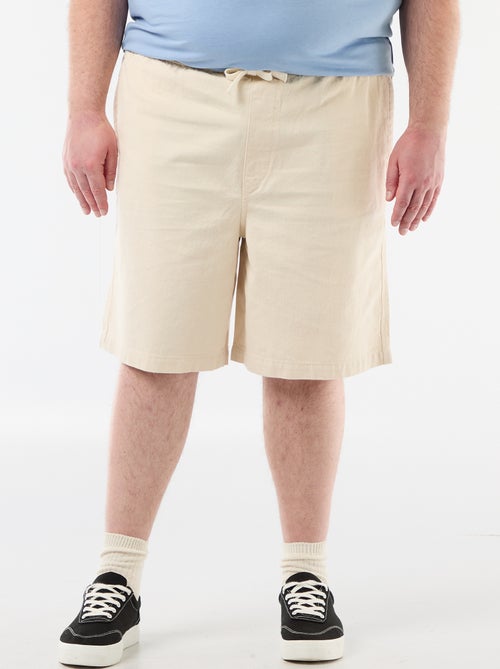 Twill bermuda met trekkoordjes - Kiabi