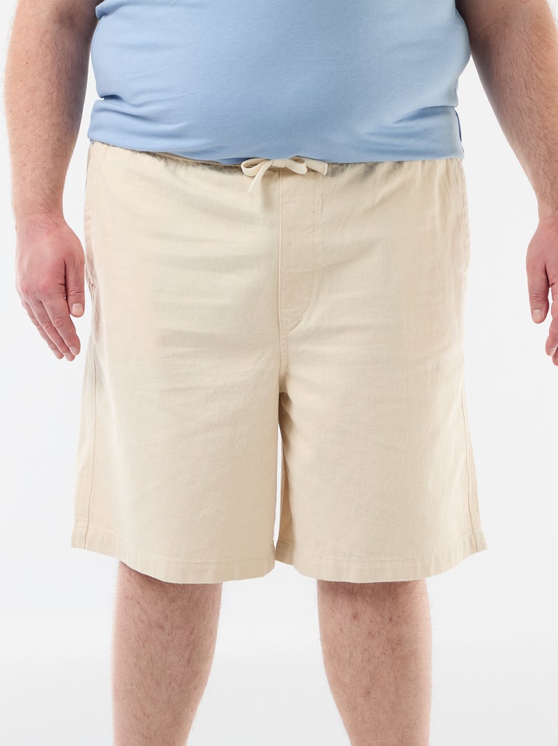 Twill bermuda met trekkoordjes Wit - Kiabi