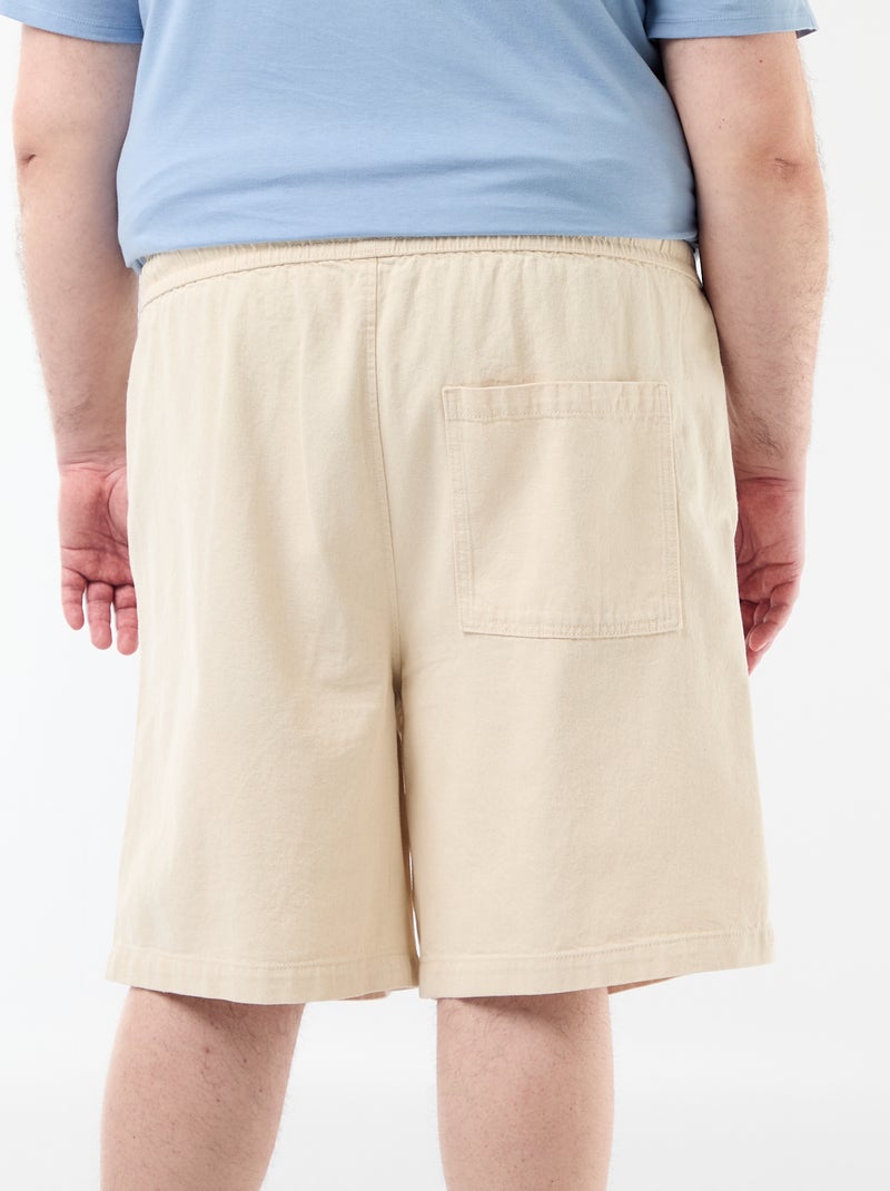 Twill bermuda met trekkoordjes Wit - Kiabi