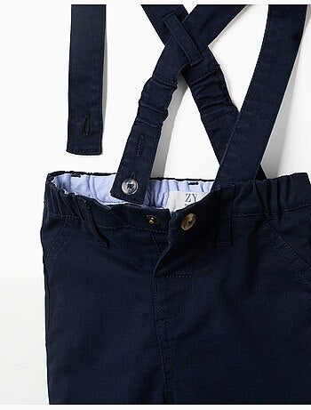 Twill broek met afneembare bretels
