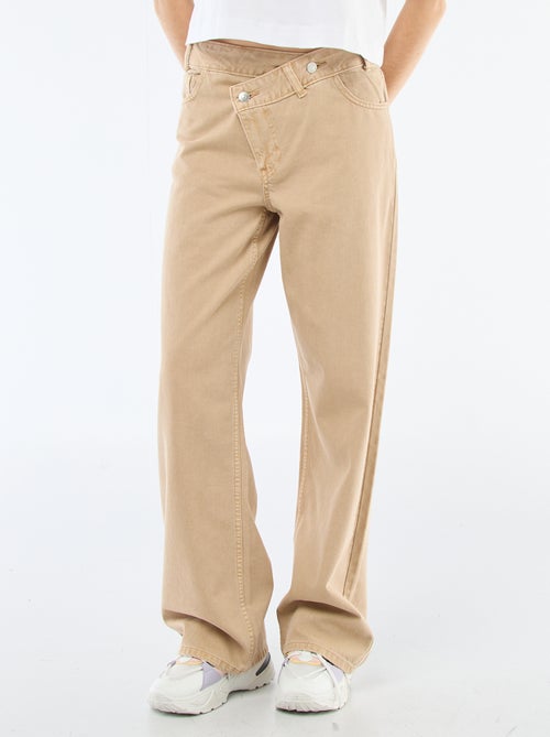 Twill broek met asymmetrische opening - Kiabi