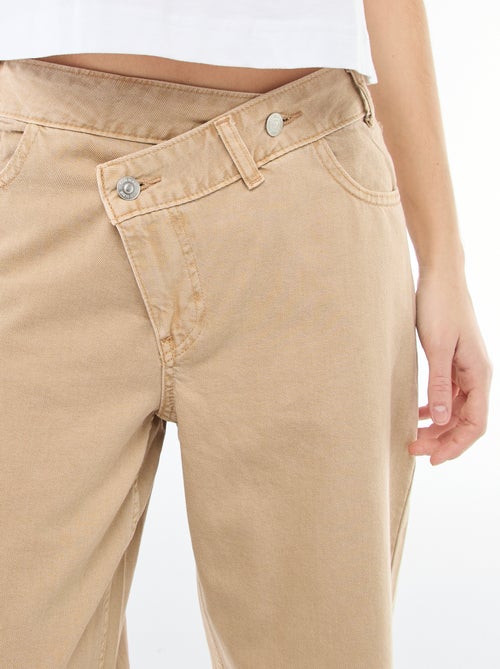 Twill broek met asymmetrische opening - Kiabi