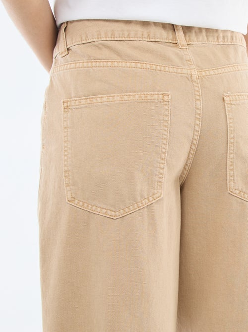 Twill broek met asymmetrische opening - Kiabi