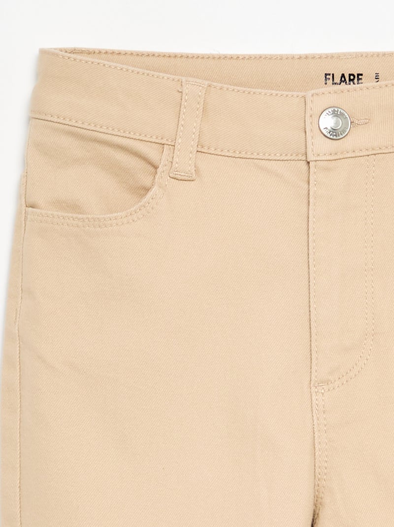 Twill broek met verstelbare taille Biege - Kiabi