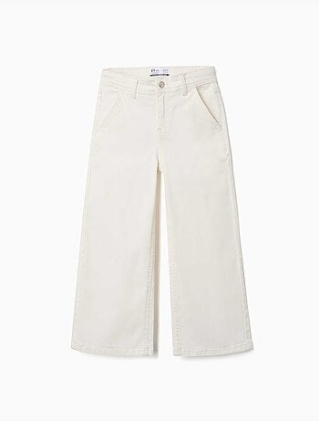Wijde twill broek met vier zakken