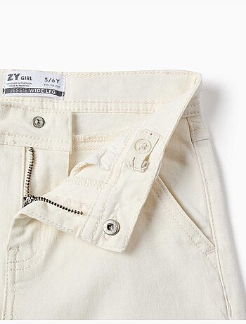 Wijde twill broek met vier zakken