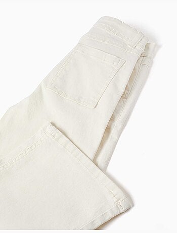 Wijde twill broek met vier zakken