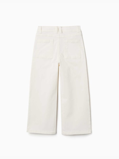 Twill broek met wijde pijpen en vier zakken - Kiabi Twill broek met wijde pijpen en vier zakken - Kiabi