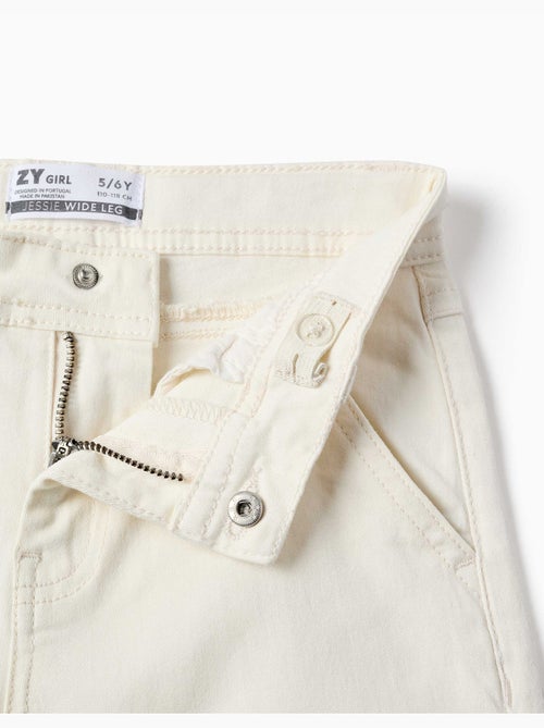 Twill broek met wijde pijpen en vier zakken - Kiabi Twill broek met wijde pijpen en vier zakken - Kiabi