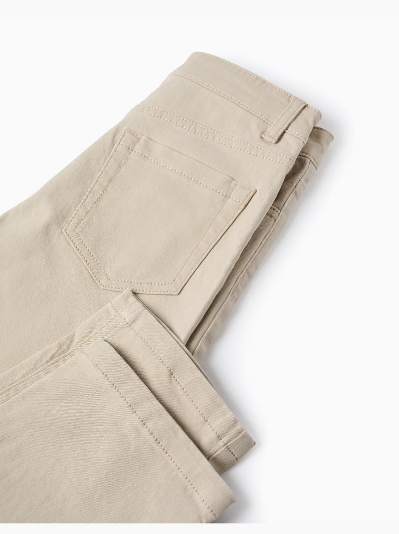 Twill broek 'slim fit' Lichtbeige - Kiabi