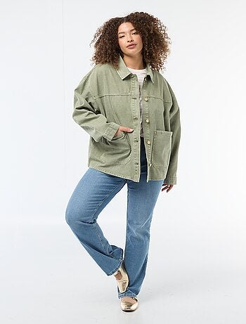 Twill overshirt met 2 opgestikte zakken