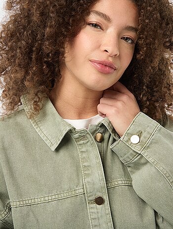Twill overshirt met 2 opgestikte zakken