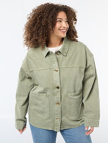 Twill overshirt met 2 opgestikte zakken