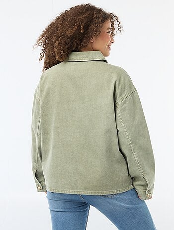 Twill overshirt met 2 opgestikte zakken