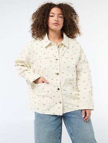 Twill overshirt met 2 opgestikte zakken