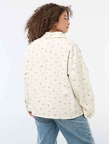 Twill overshirt met 2 opgestikte zakken