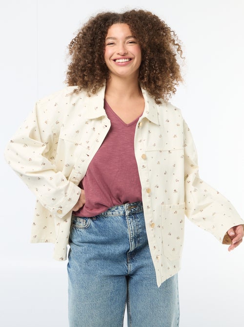 Twill overshirt met 2 opgestikte zakken - Kiabi