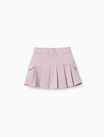 Twill rok met plooien en cargozakken