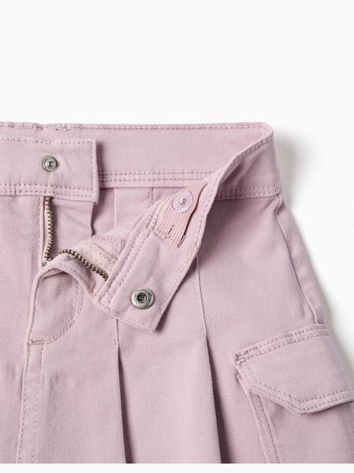 Twill rok met plooien en cargozakken - Kiabi