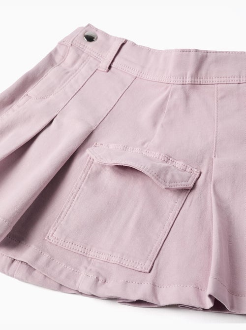 Twill rok met plooien en cargozakken - Kiabi