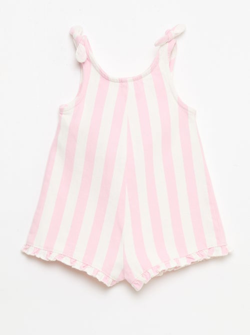 Twill short jumpsuit met bretellen - Kiabi