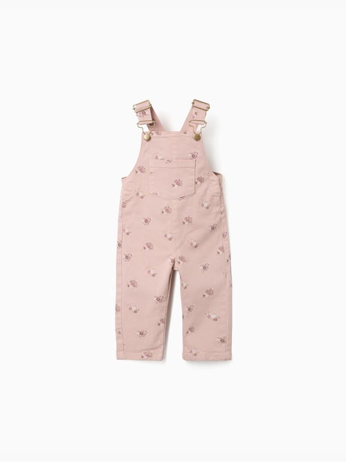 Twill tuinbroek met bloemenmotief - Kiabi
