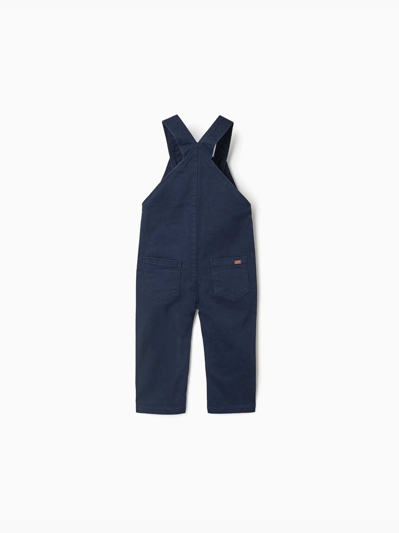 Twill tuinbroek met klepzak Donkerblauw - Kiabi