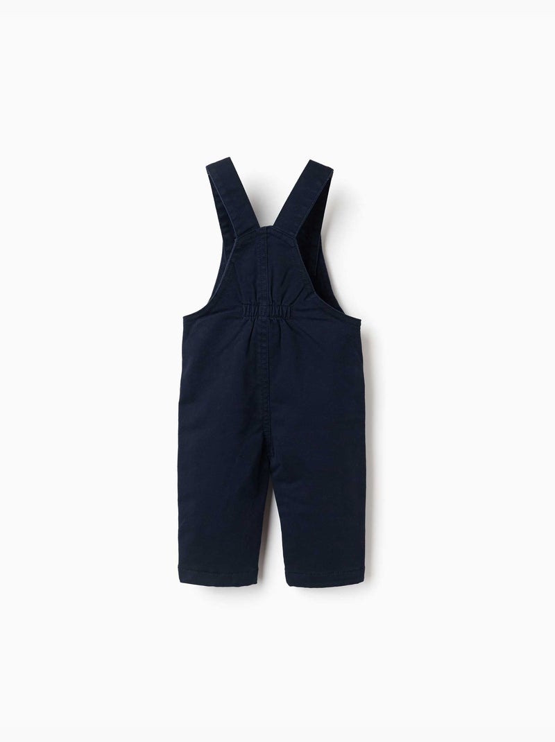 Twill tuinbroek met voorzak Donkerblauw - Kiabi