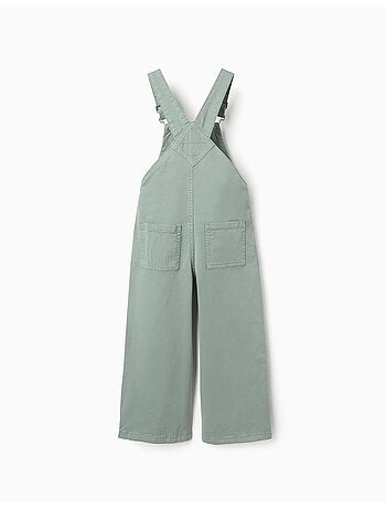 Twill tuinbroek met wijde pijpen