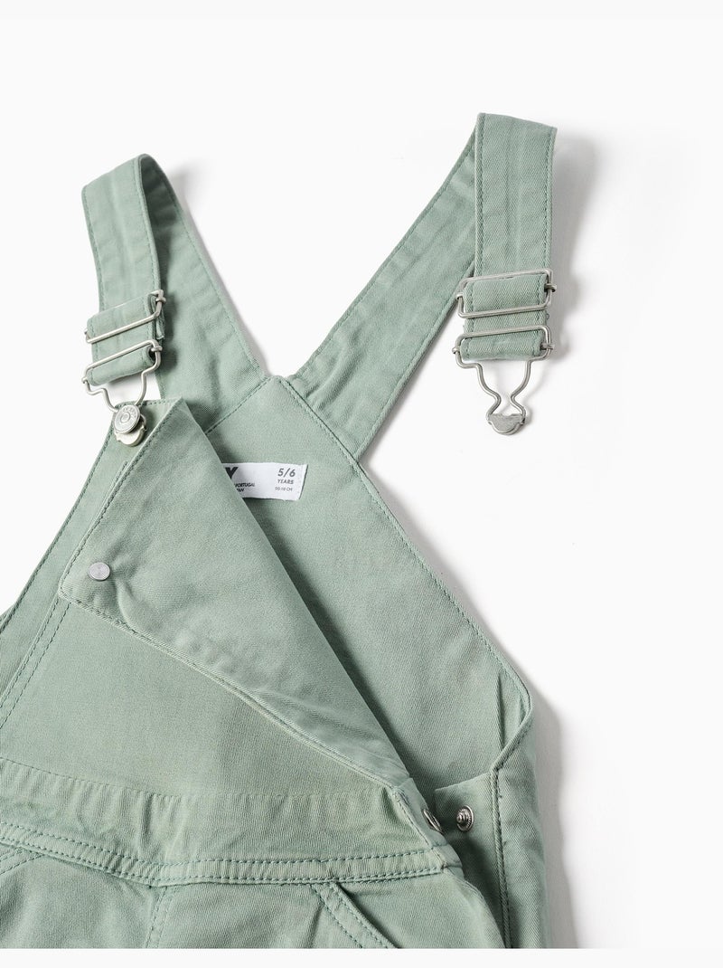 Twill tuinbroek met wijde pijpen Groen - Kiabi