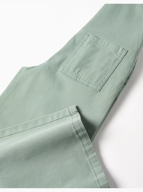 Twill tuinbroek met wijde pijpen - Kiabi