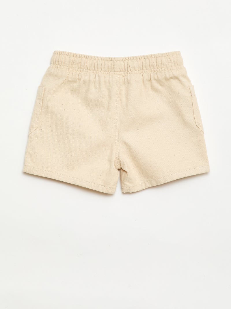 Twillshort met opgestikte zakken Wit - Kiabi