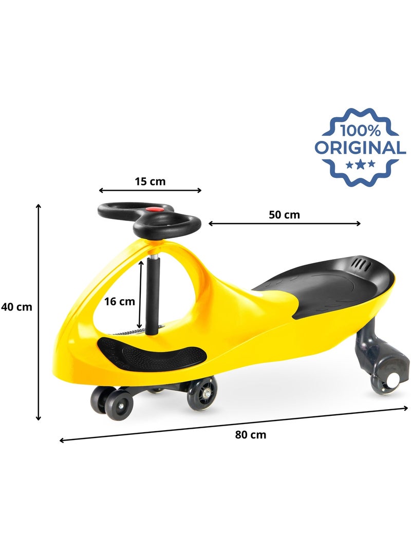 Twistcar voiture enfant sans pédales avec propulsion par volant Jaune - Kiabi