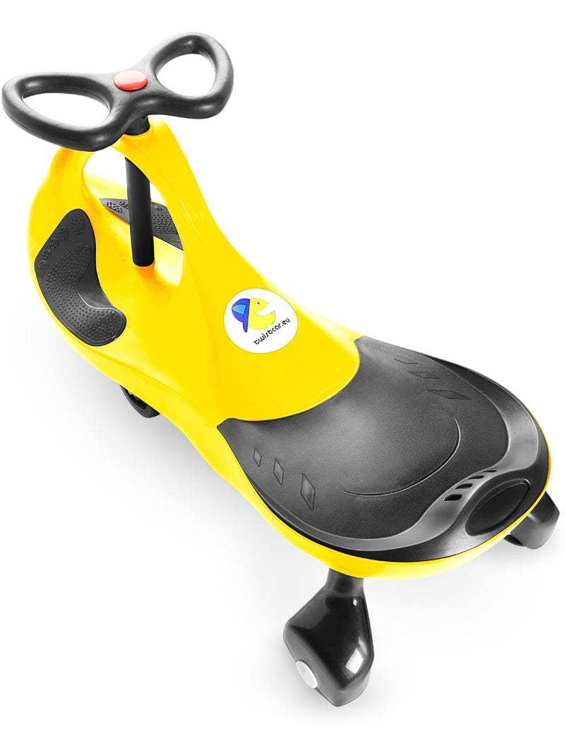 Twistcar voiture enfant sans pédales avec propulsion par volant Jaune - Kiabi