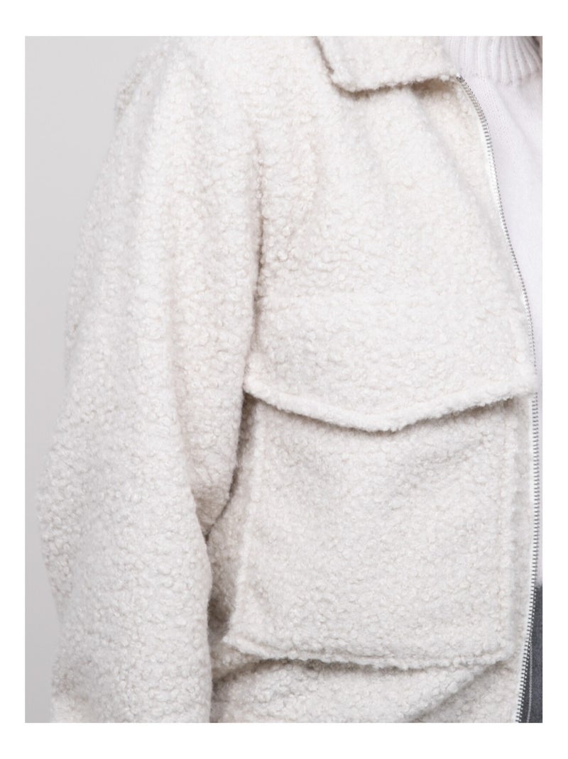 Ubilive shearling jacket Ecru - Kiabi