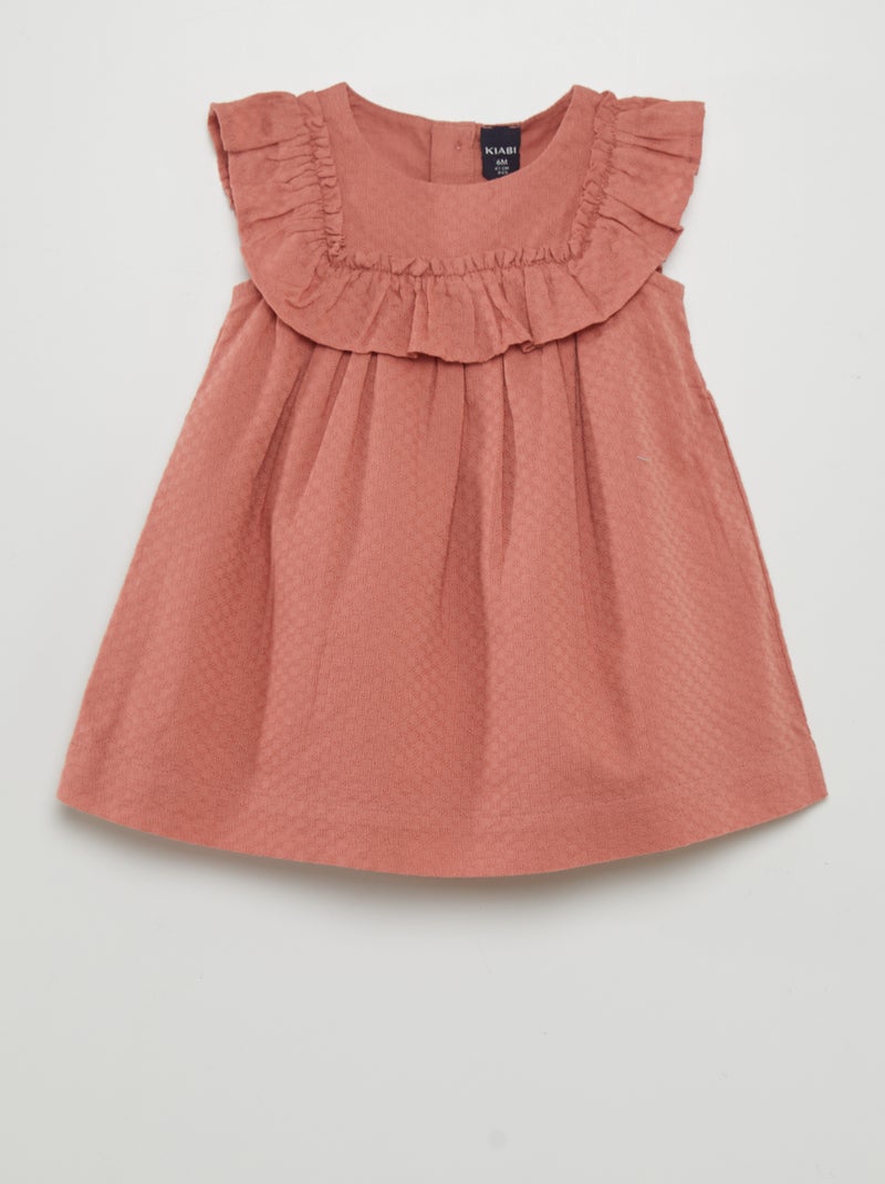 Uitlopend jurkje met ruches + bijpassend broekje ROSE Kiabi 15.00€