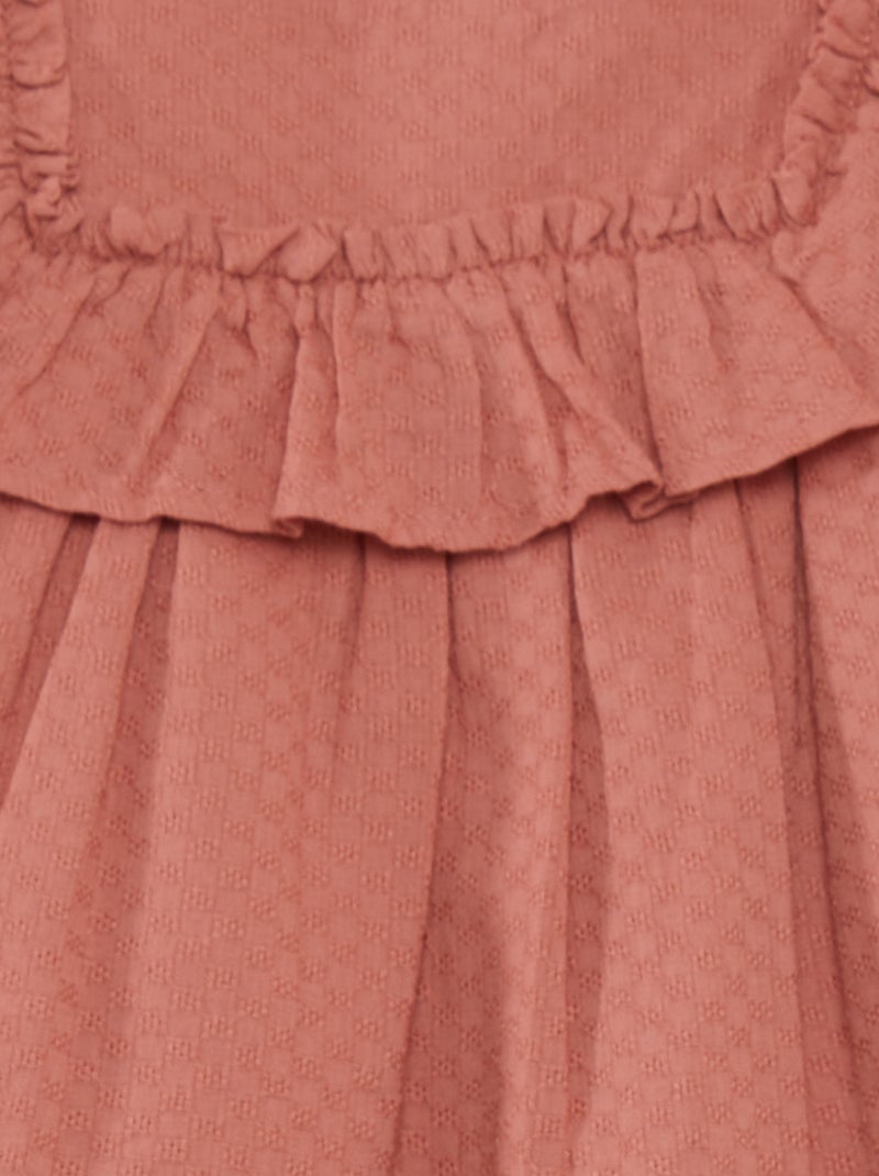 Uitlopend jurkje met ruches + bijpassend broekje ROSE Kiabi 15.00€