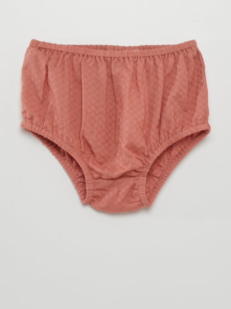 Uitlopend jurkje met ruches + bijpassend broekje ROSE Kiabi 15.00€