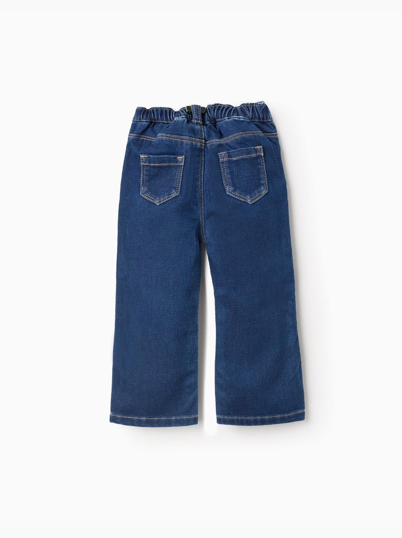 Uitlopende denim broek in comfort denim Blauw Blauw - Kiabi