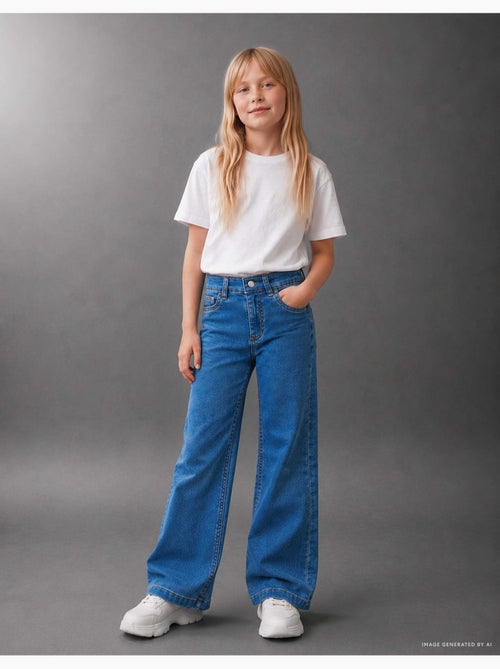 Uitlopende jeans met verstelbare taille en zakken - Kiabi Uitlopende jeans met verstelbare taille en zakken - Kiabi