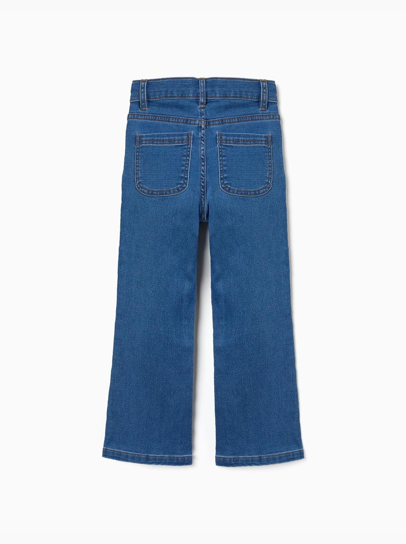 Uitlopende jeans met verstelbare taille en zakken Lichtblauw - Kiabi