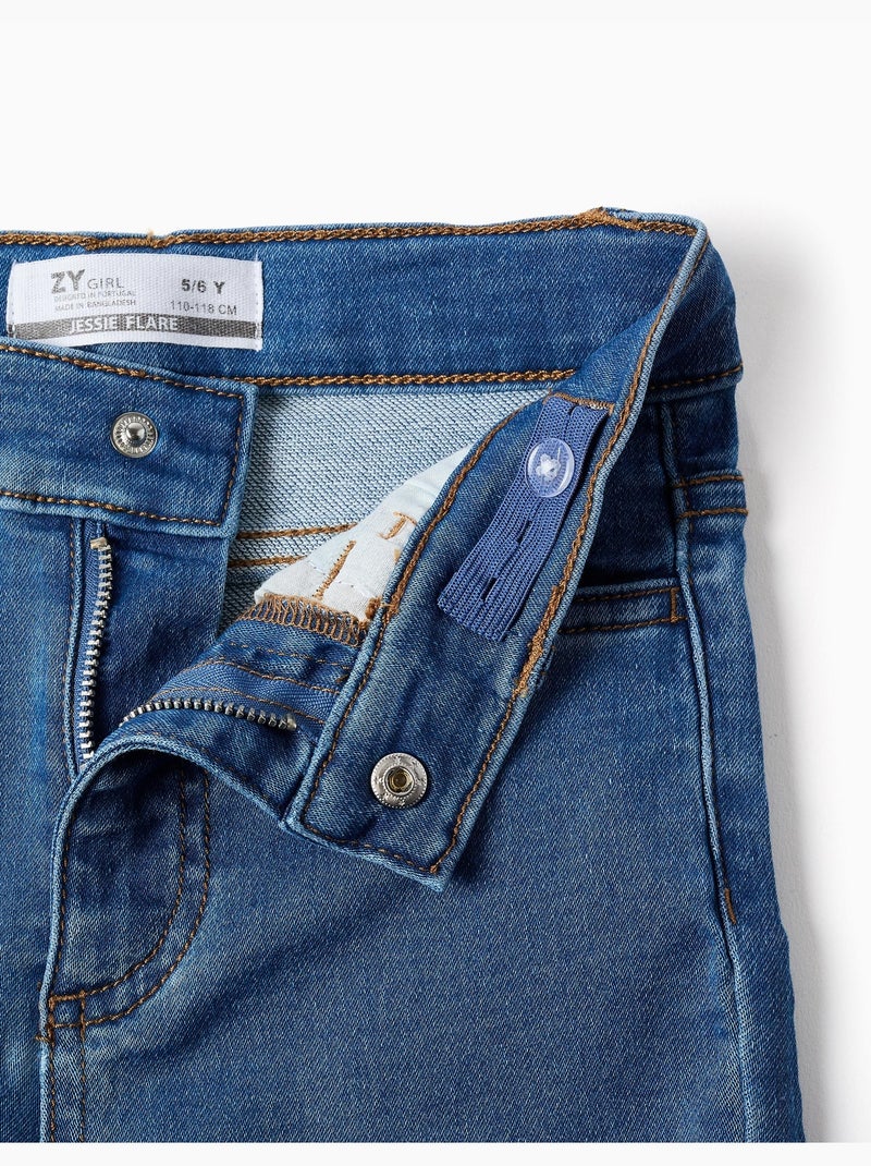 Uitlopende jeans met verstelbare taille en zakken Lichtblauw - Kiabi