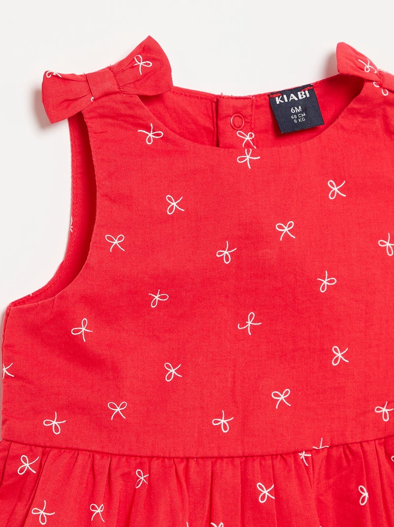 Uitlopende mouwloze jurk Rood - Kiabi