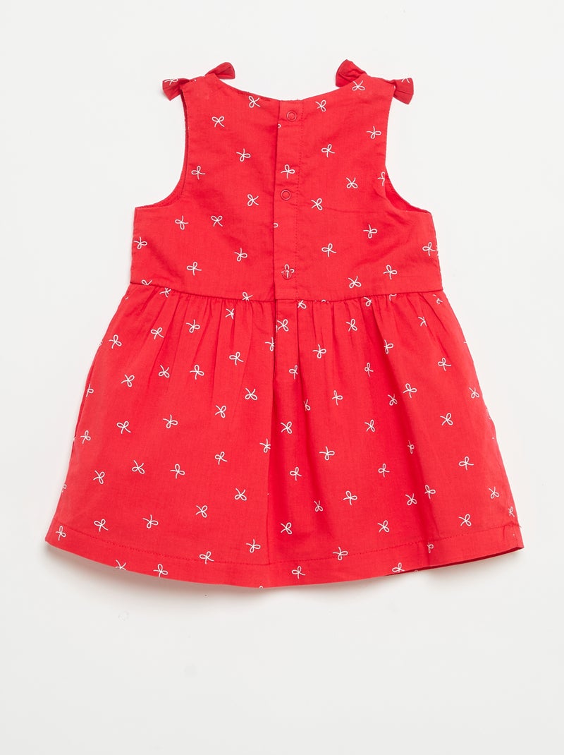 Uitlopende mouwloze jurk Rood - Kiabi