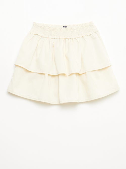 Uitlopende rok met elastische tailleband van katoen - Kiabi