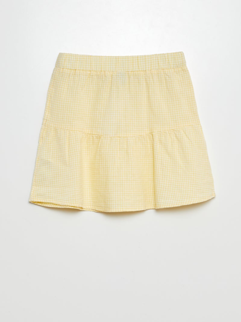 Uitlopende rok van linnenmix WIT - Kiabi