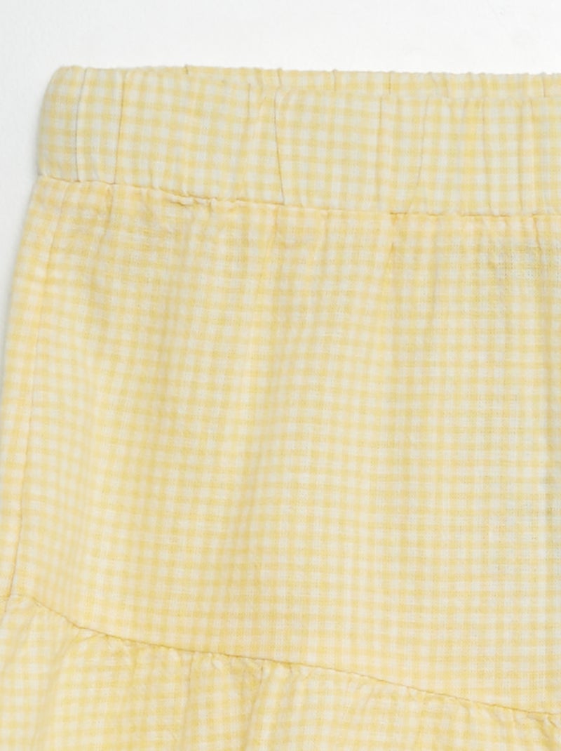 Uitlopende rok van linnenmix WIT - Kiabi