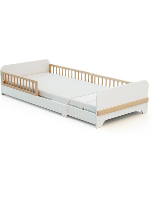 Uitschuifbaar houten kinderbed 80x140-165-190 carrousel met matras - Kiabi