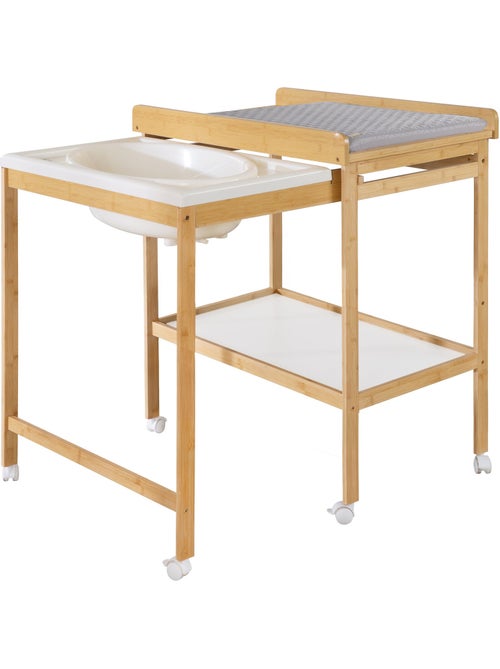 Uitschuifbare aankleedcommode met badje + aankleedkussen 'roba Style' - Tweekleurig - Kiabi