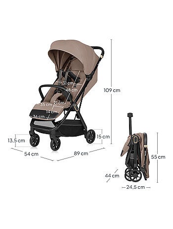 Ultra-compacte buggy LIONELO Bess - Vliegtuig geschikt - Lichtgewicht - Snel inklapbaar